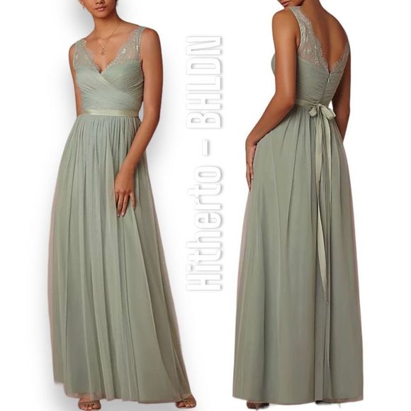 Hitherto A BHLDN Exclusive from Anthropologie, Fleur Bridesmaid Gown Sea Glass 2 - Picture 1 of 13